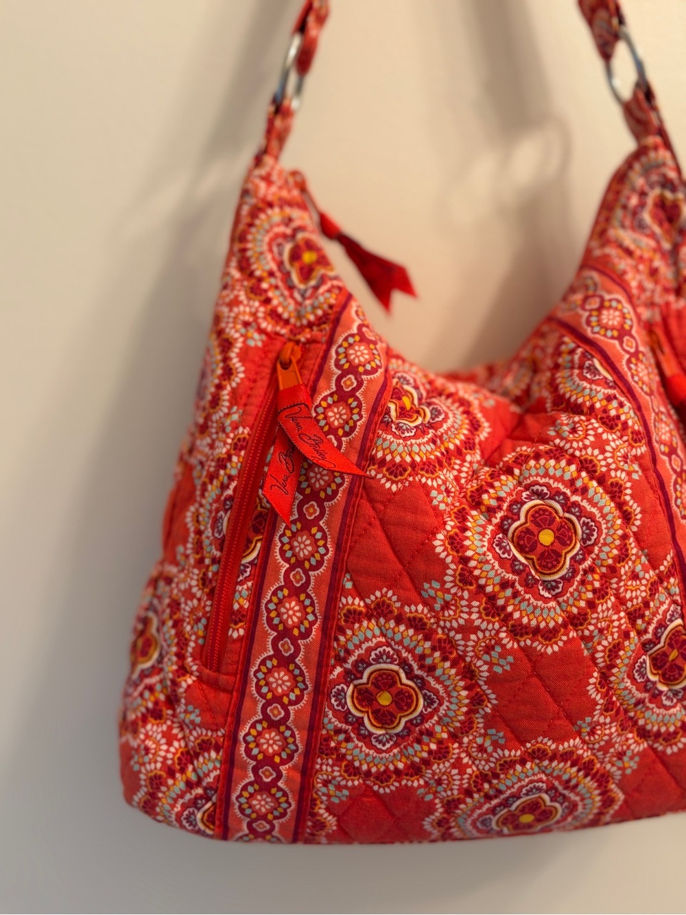 Paprika Orange Medallion Quilted Purse Shoulder Bag - Vera Bradley - Picture 3 of 12